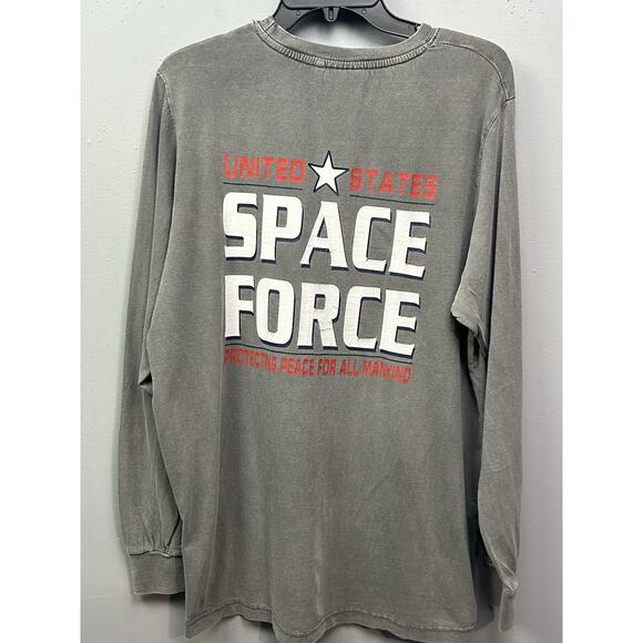 United States Space Force‎ Long Sleeve Mens Large Shirt Gray Alvins Island - Picture 1 of 9
